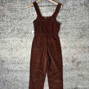 Free People Jumpsuit Womens 2 Brown Corduroy Zip Front Straight Leg OB920057